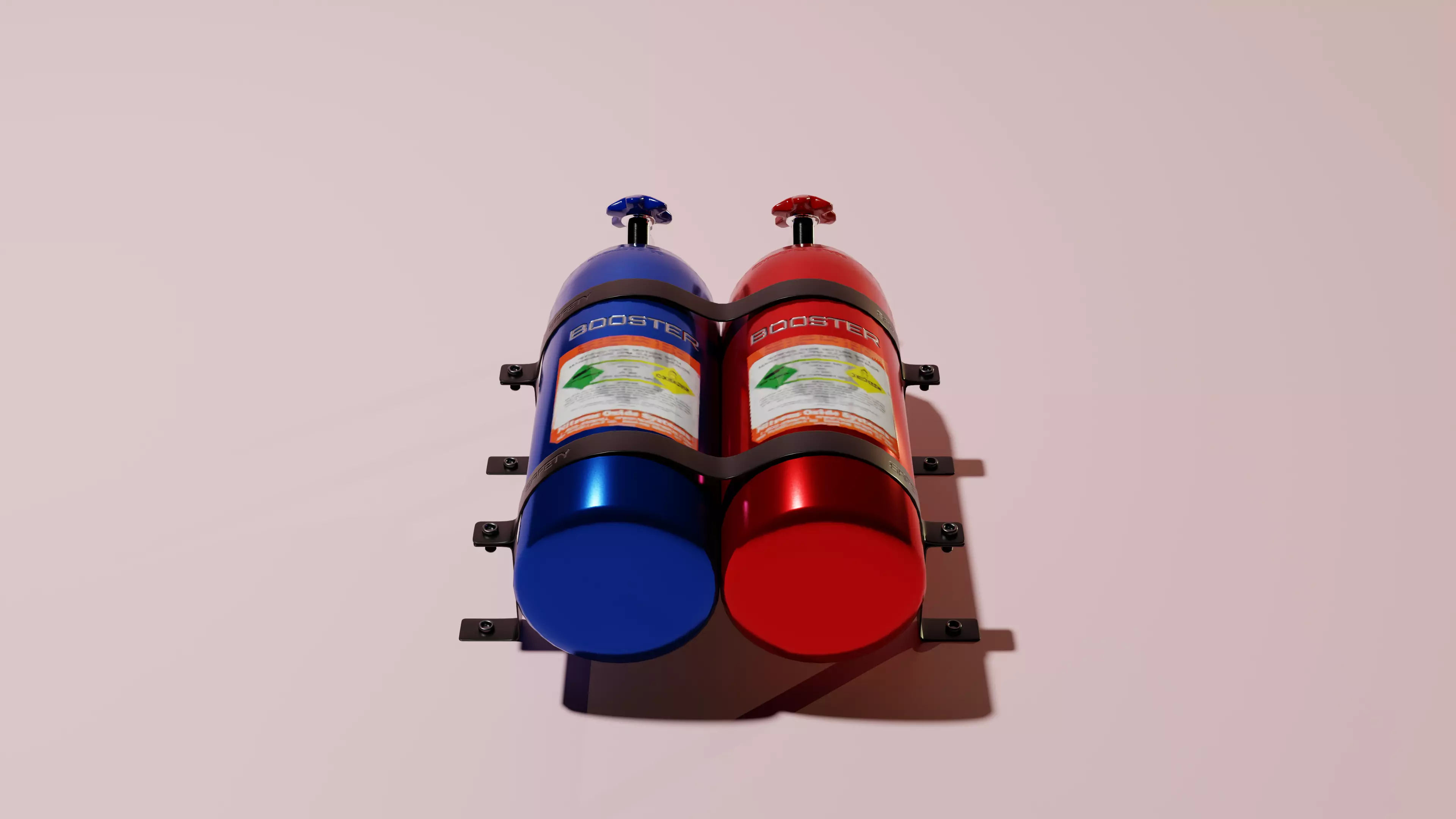 Nitrous Oxide Booster Tank System 3D Model Low-poly 3D model_0