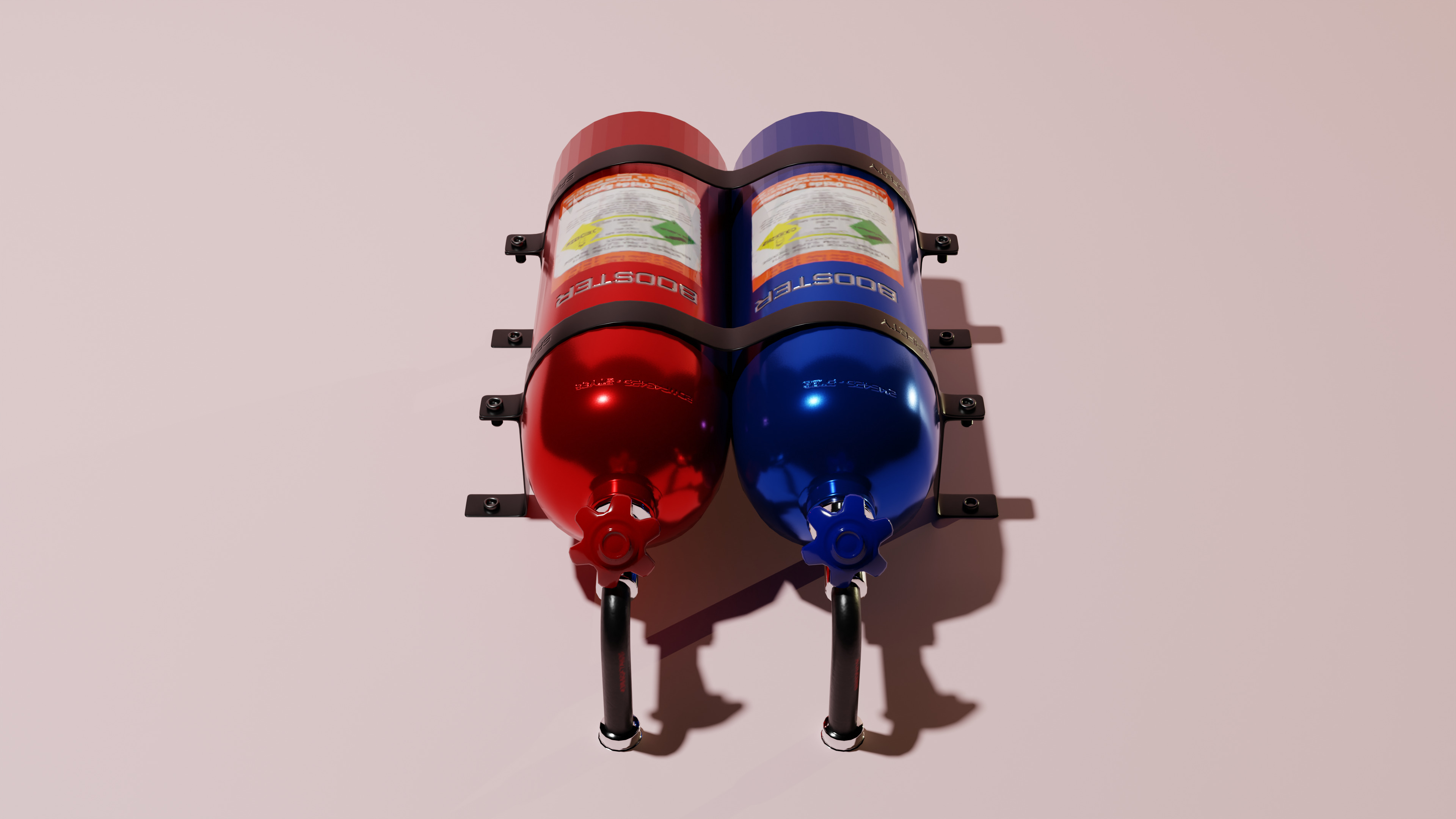 Nitrous Oxide Booster Tank System 3D Model Low-poly 3D model_4