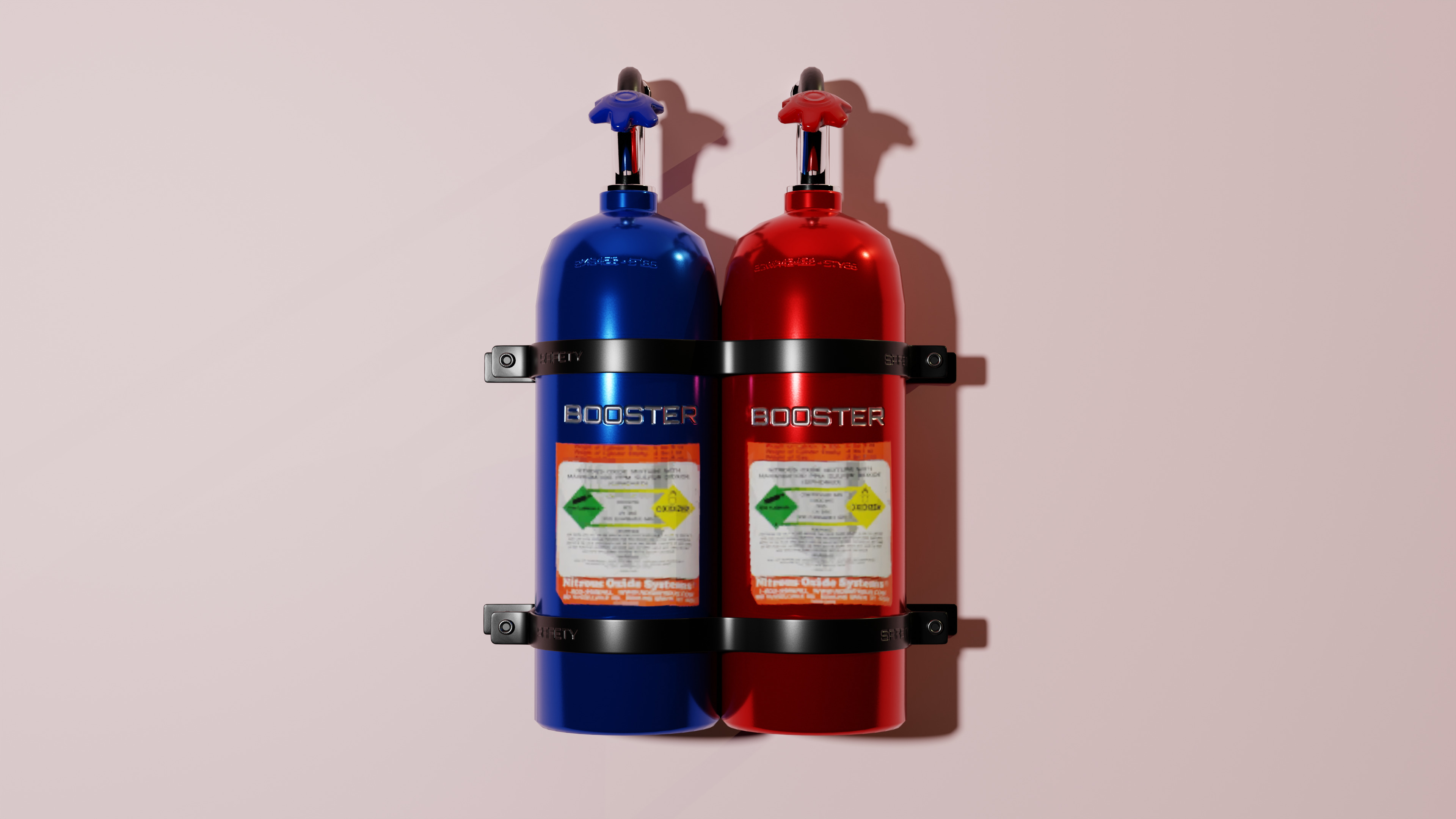 Nitrous Oxide Booster Tank System 3D Model Low-poly 3D model_2