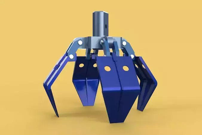 THUMB GRAB BUCKET CRANE ATTACHMENT ARM GRABBER GRAPPLE HOOK JAW 3D model