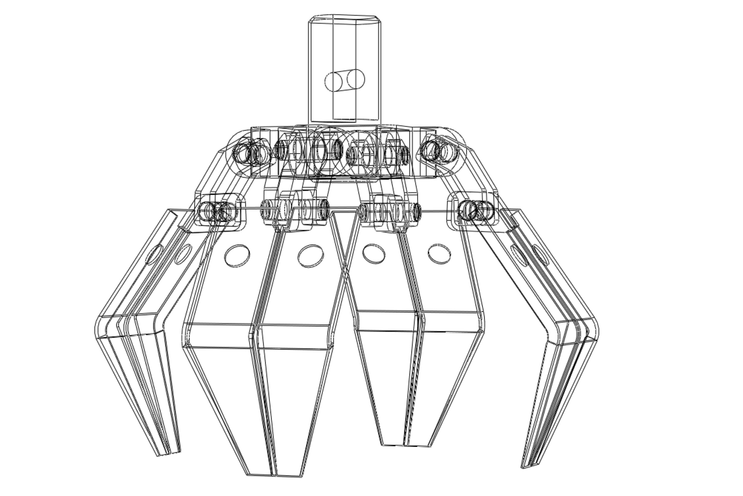 THUMB GRAB BUCKET CRANE ATTACHMENT ARM GRABBER GRAPPLE HOOK JAW 3D model_18