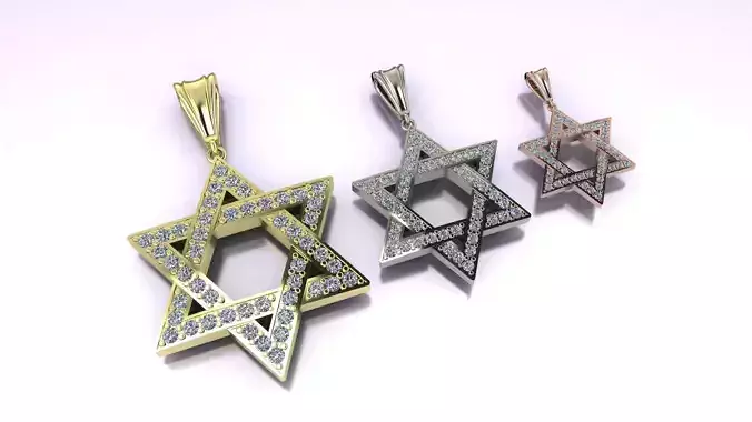 STAR DAVID  Jewish Religious Pendant 3D print model