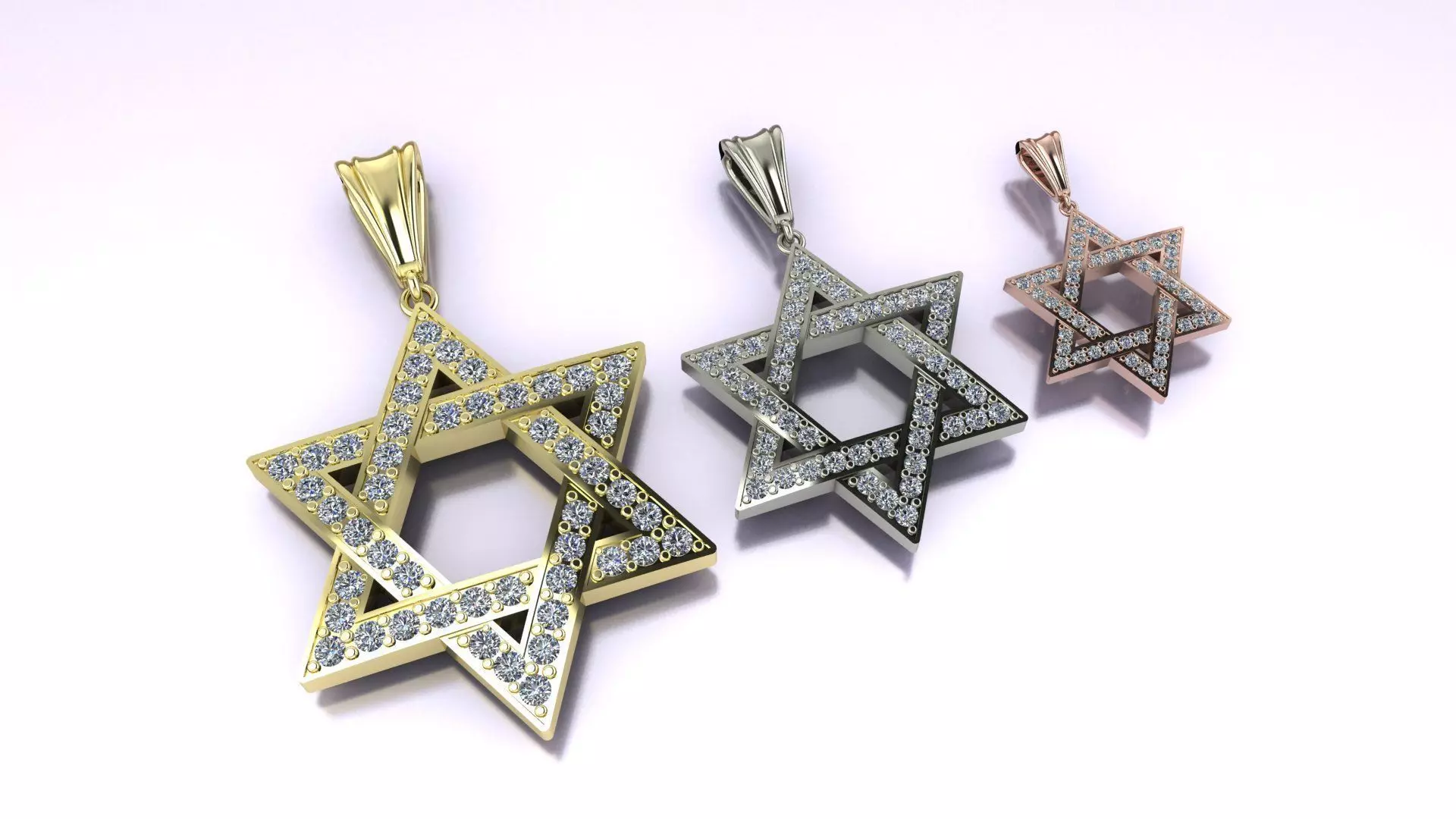 STAR DAVID Jewish Religious Pendant 3D print model 3D print model