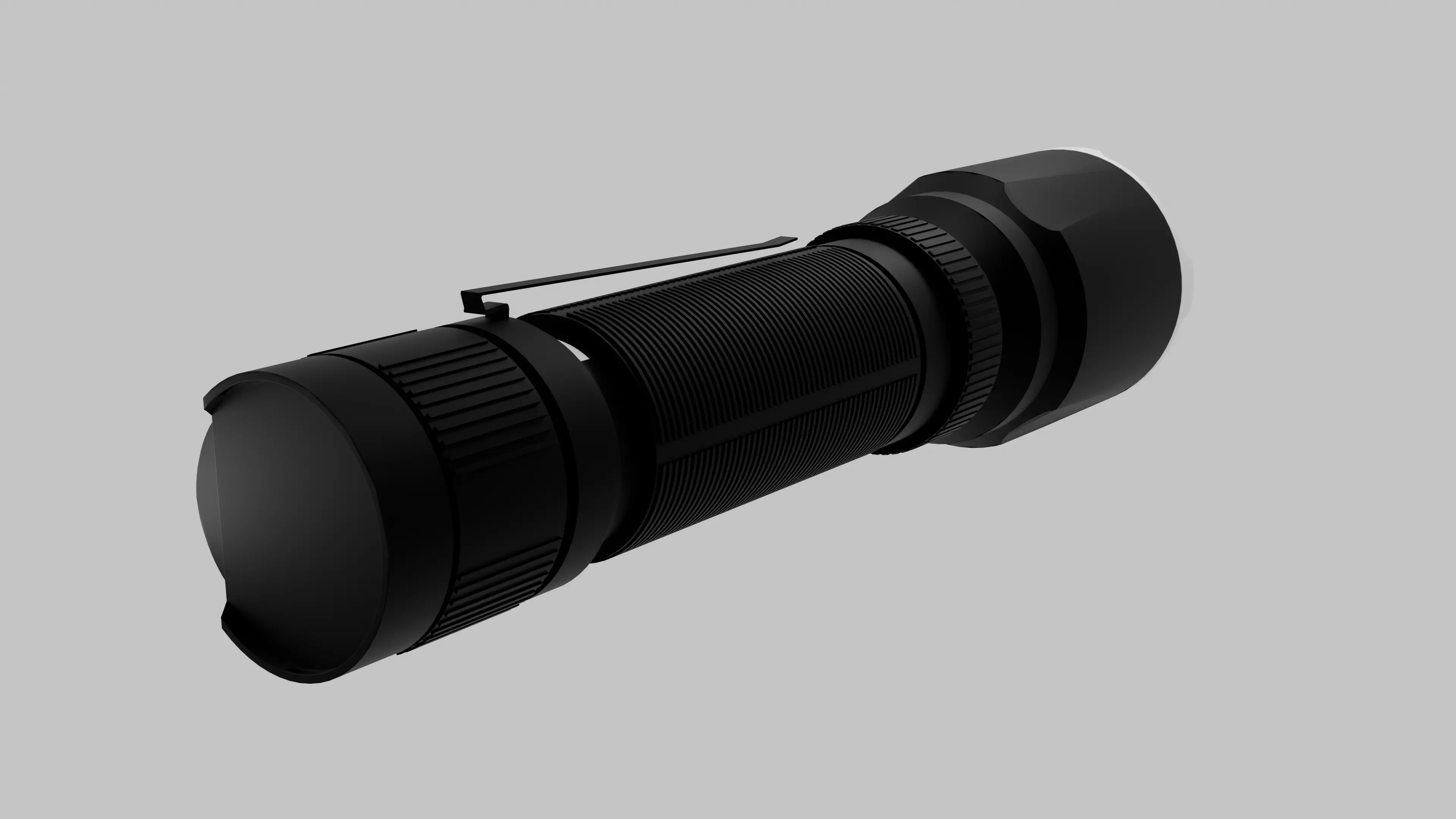 High Poly Tactical Flashlight Realistic 3D Model 3D model_1