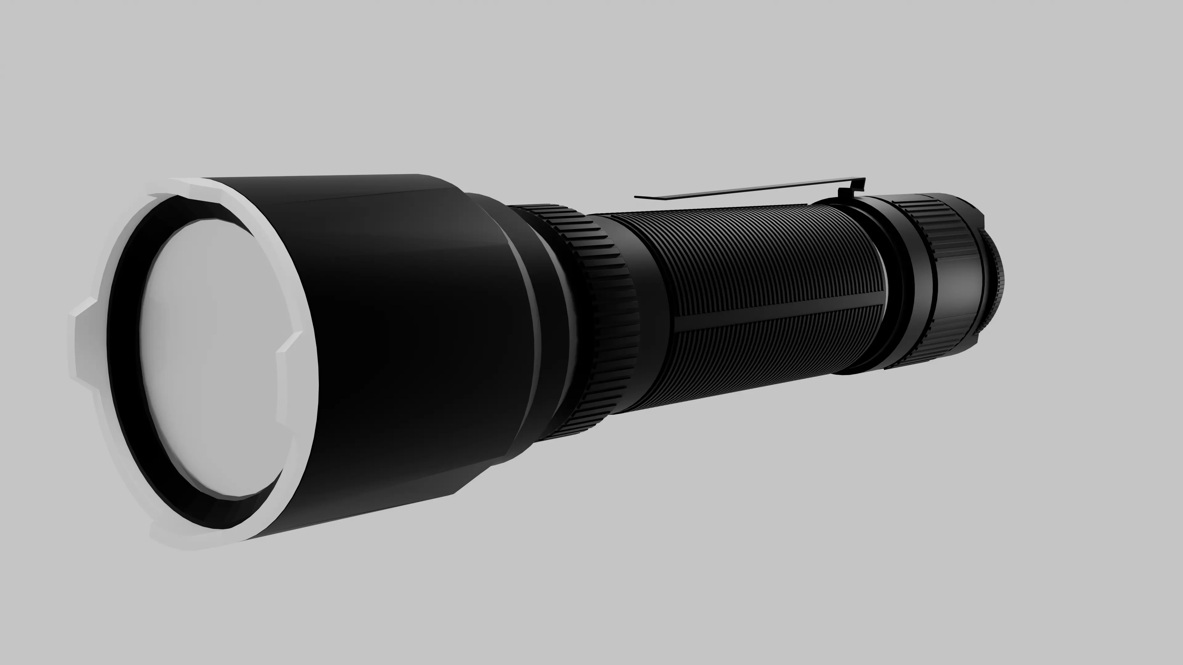 High Poly Tactical Flashlight Realistic 3D Model 3D model_0