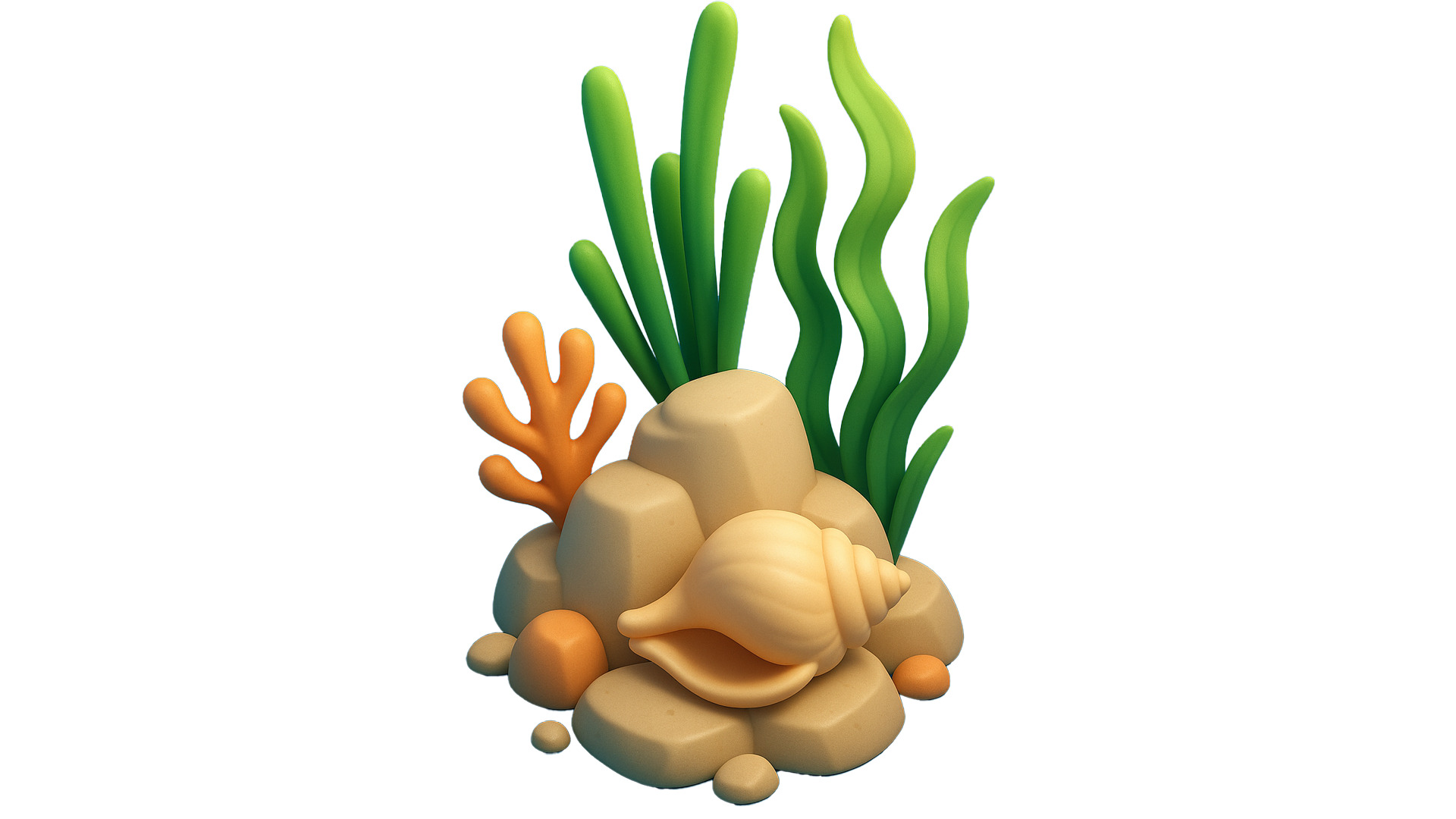 Beach Rocks Low-poly 3D model_11