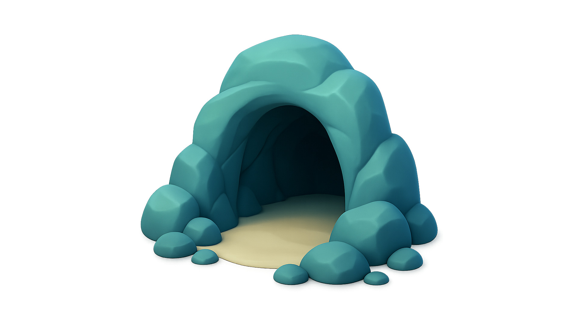 Beach Rocks Low-poly 3D model_5