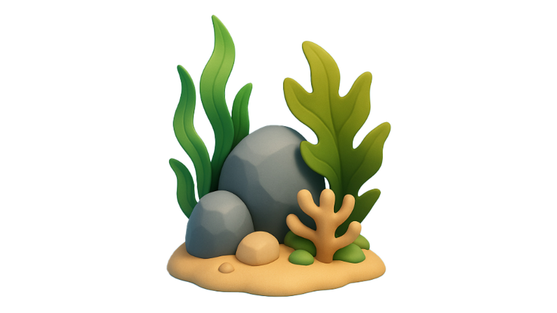 Beach Rocks Low-poly 3D model_3