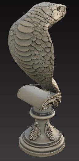 Victorian Style Cobra Snake Sculpture 3D Model STL FBX OBJ GLB 3D print model_10