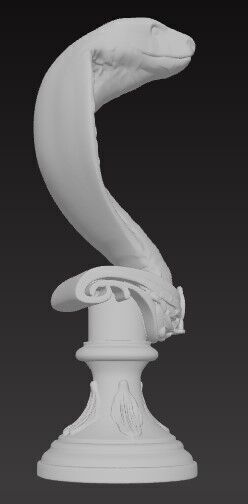 Victorian Style Cobra Snake Sculpture 3D Model STL FBX OBJ GLB 3D print model_2