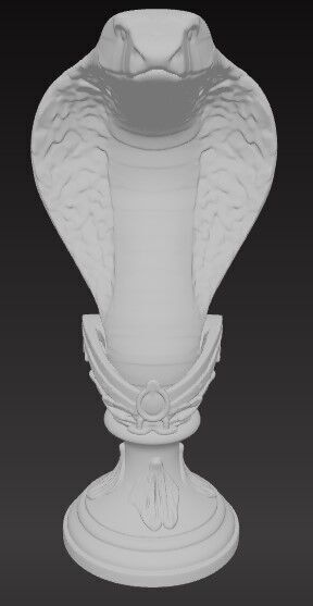 Victorian Style Cobra Snake Sculpture 3D Model STL FBX OBJ GLB 3D print model_12