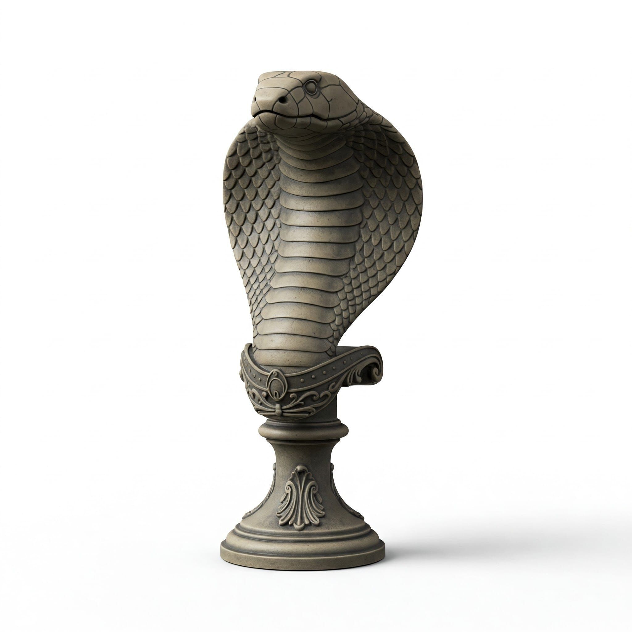 Victorian Style Cobra Snake Sculpture 3D Model STL FBX OBJ GLB 3D print model_13