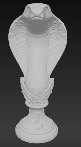 Victorian Style Cobra Snake Sculpture 3D Model STL FBX OBJ GLB 3D print model_5