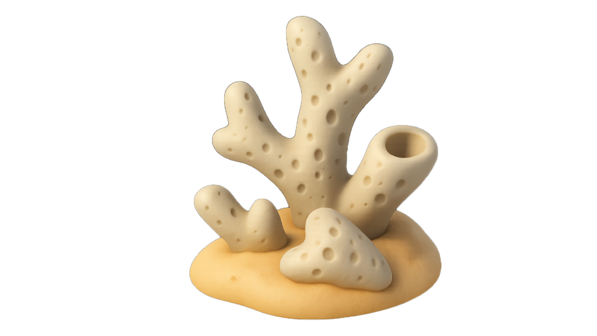 Beach Corals Low-poly 3D model_10