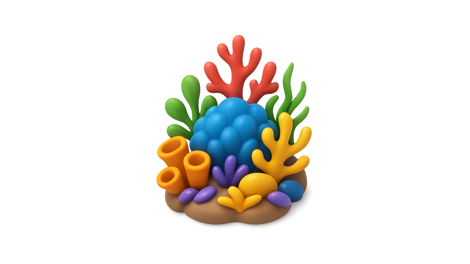 Beach Corals Low-poly 3D model_2