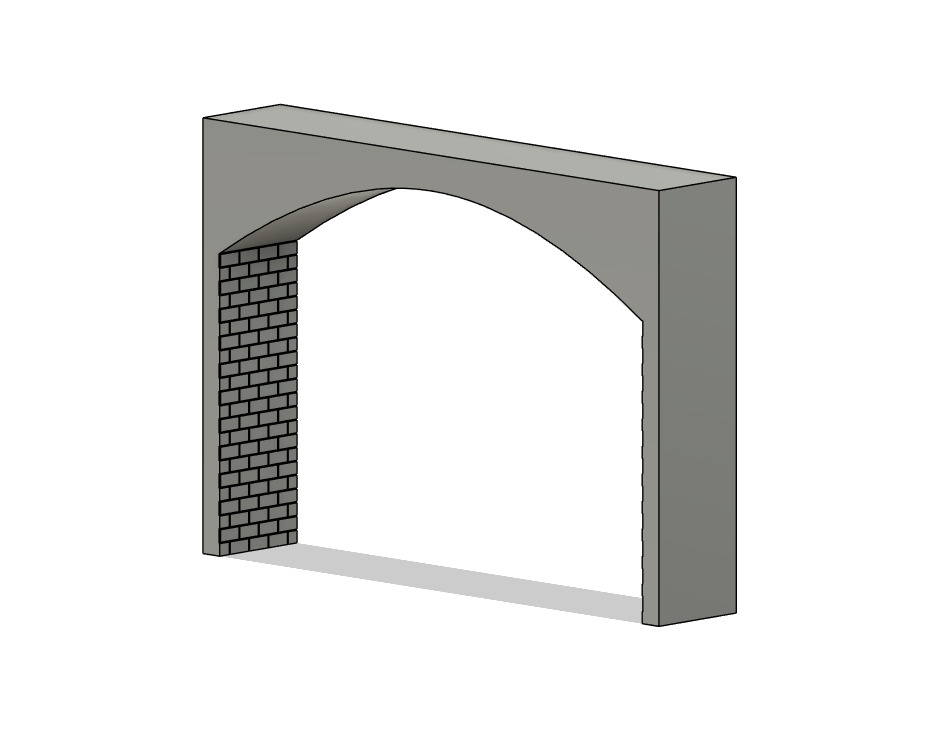 Model Railway Double Track Tunnel Internal Arches Add On 3D print model_9