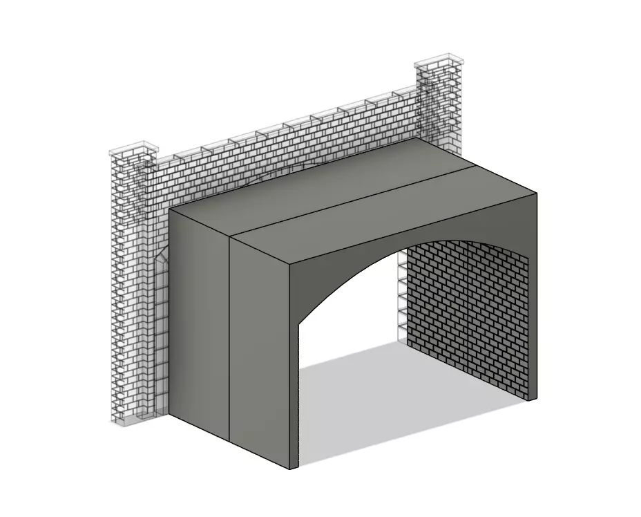 Model Railway Double Track Tunnel Internal Arches Add On 3D print model_0