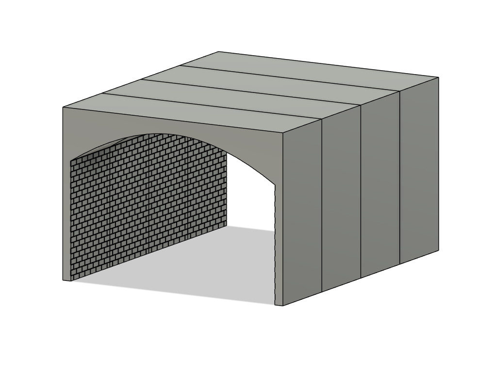 Model Railway Double Track Tunnel Internal Arches Add On 3D print model_10