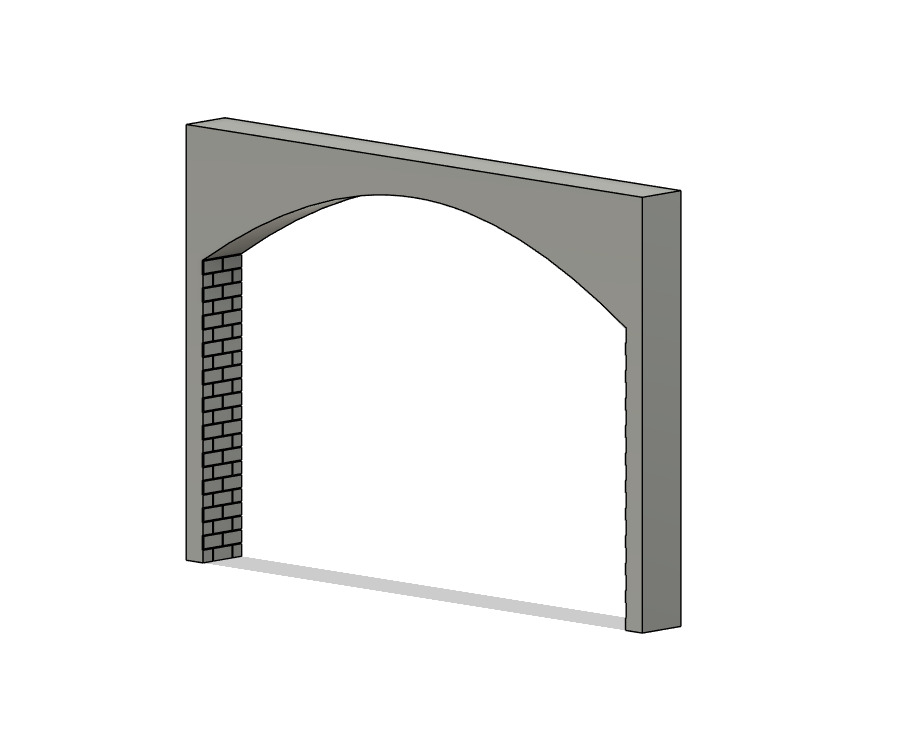 Model Railway Double Track Tunnel Internal Arches Add On 3D print model_8