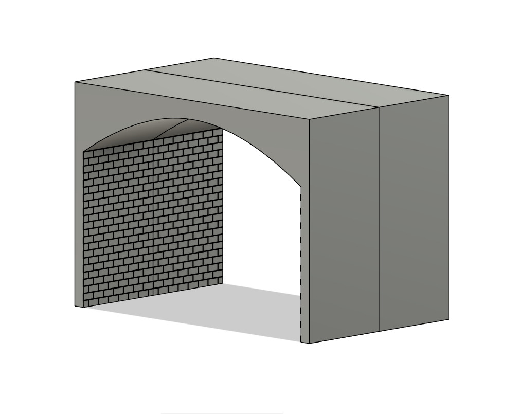 Model Railway Double Track Tunnel Internal Arches Add On 3D print model_6