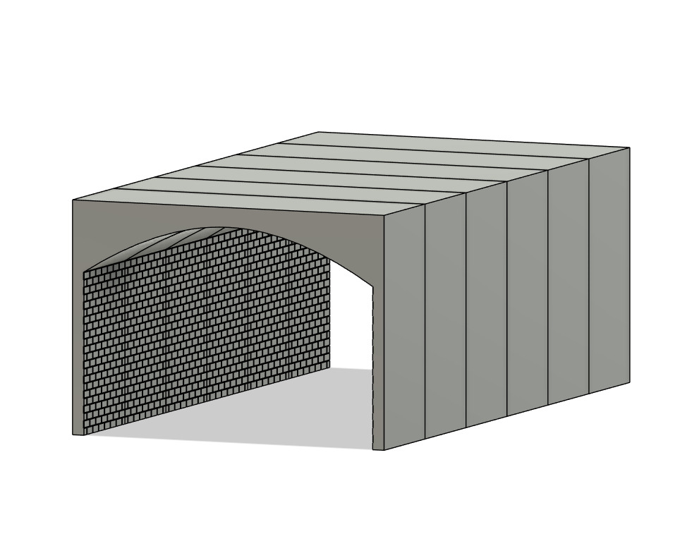 Model Railway Double Track Tunnel Internal Arches Add On 3D print model_11