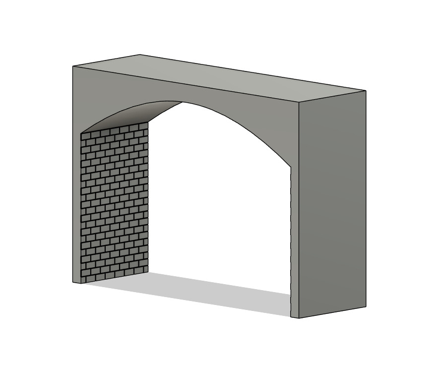 Model Railway Double Track Tunnel Internal Arches Add On 3D print model_7