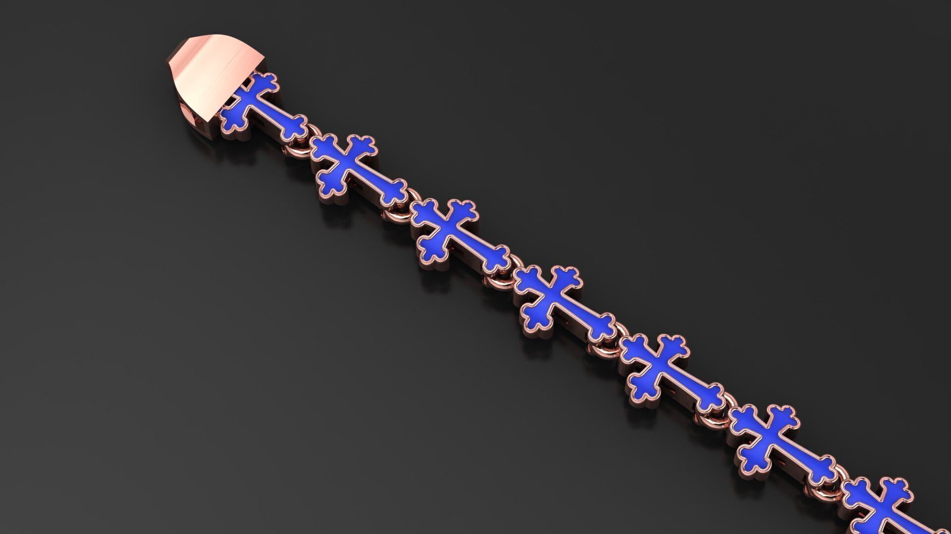 8MM Premium Jesus Cross 3D Bracelet 3D print model_1