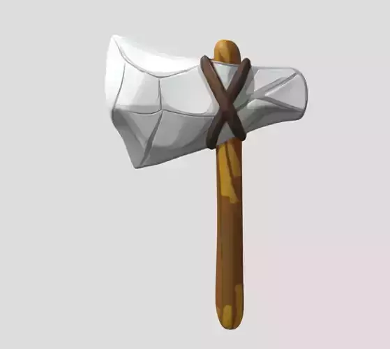 Cartoon Stone Axe 3D Model PBR Textured Stylized Prop