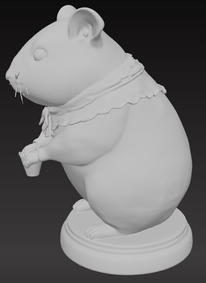 Victorian Style Mouse Sculpture 3D Model STL FBX OBJ GLB 3D print model_5