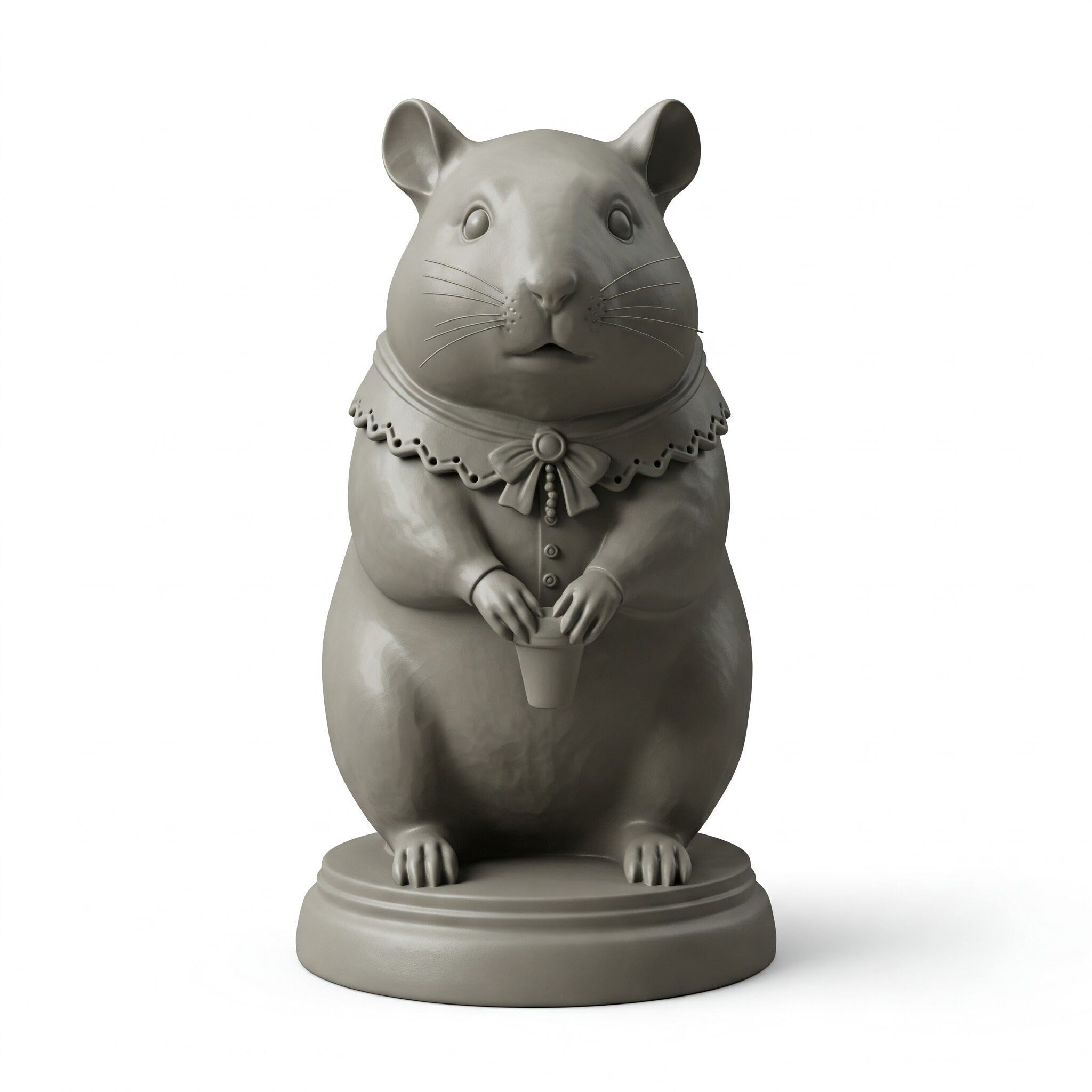 Victorian Style Mouse Sculpture 3D Model STL FBX OBJ GLB 3D print model_10