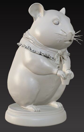 Victorian Style Mouse Sculpture 3D Model STL FBX OBJ GLB 3D print model_8