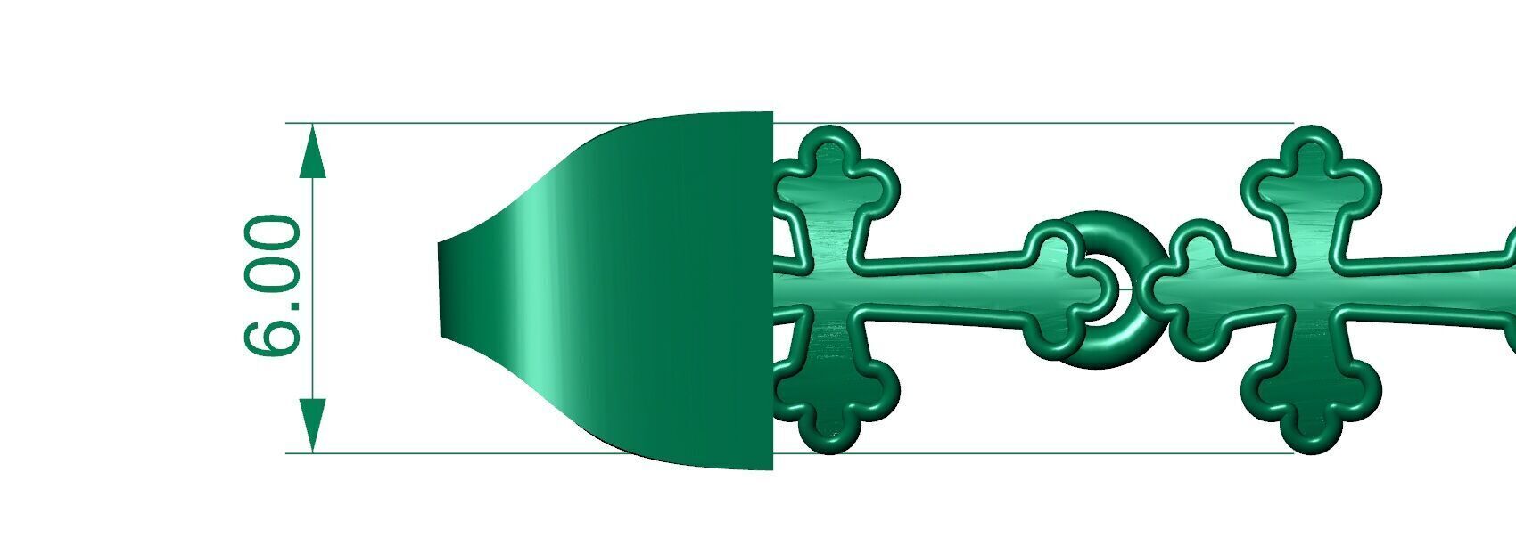 10MM Premium Jesus Cross 3D Bracelet 3D print model_2