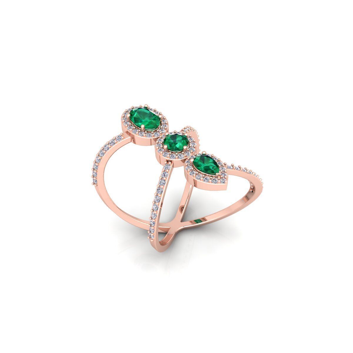 Fancy Gemstone Ring 19 3d Model and Render 3D print model 3D print model_4