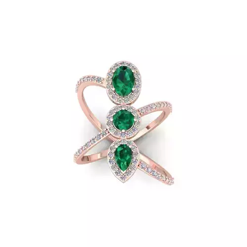 Fancy Gemstone Ring 19 3d Model and Render 3D print model