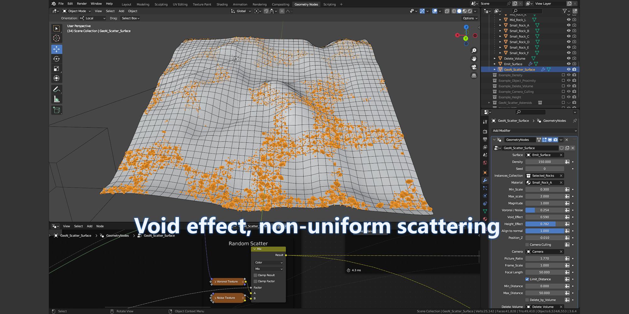 Blender Geometry Nodes Scatter Rocks Low-poly 3D model_3