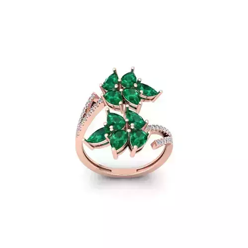 Fancy Gemstone Ring 21 3d Model and Render 3D print model