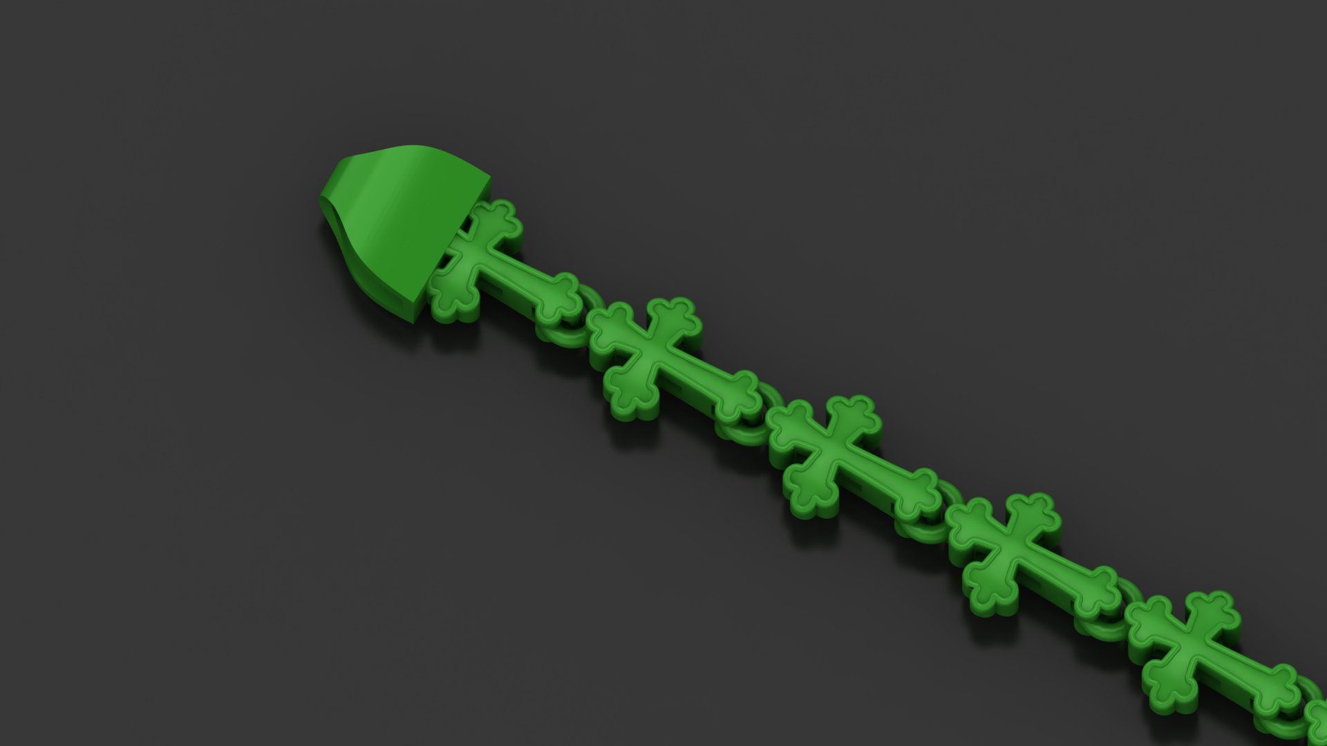 5 Size Premium Jesus Cross 3D Bracelet 3D Model Collection_6