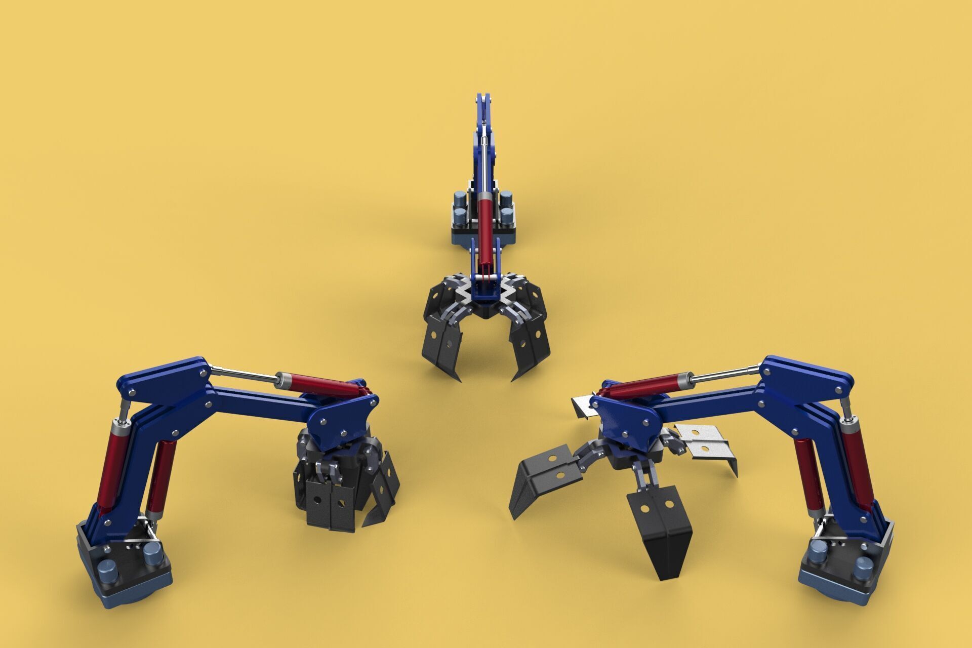 ARM THUMB GRAB BUCKET LOADER LIFTING CRANE GRABBER GRAPPLE JAW 3D model_24