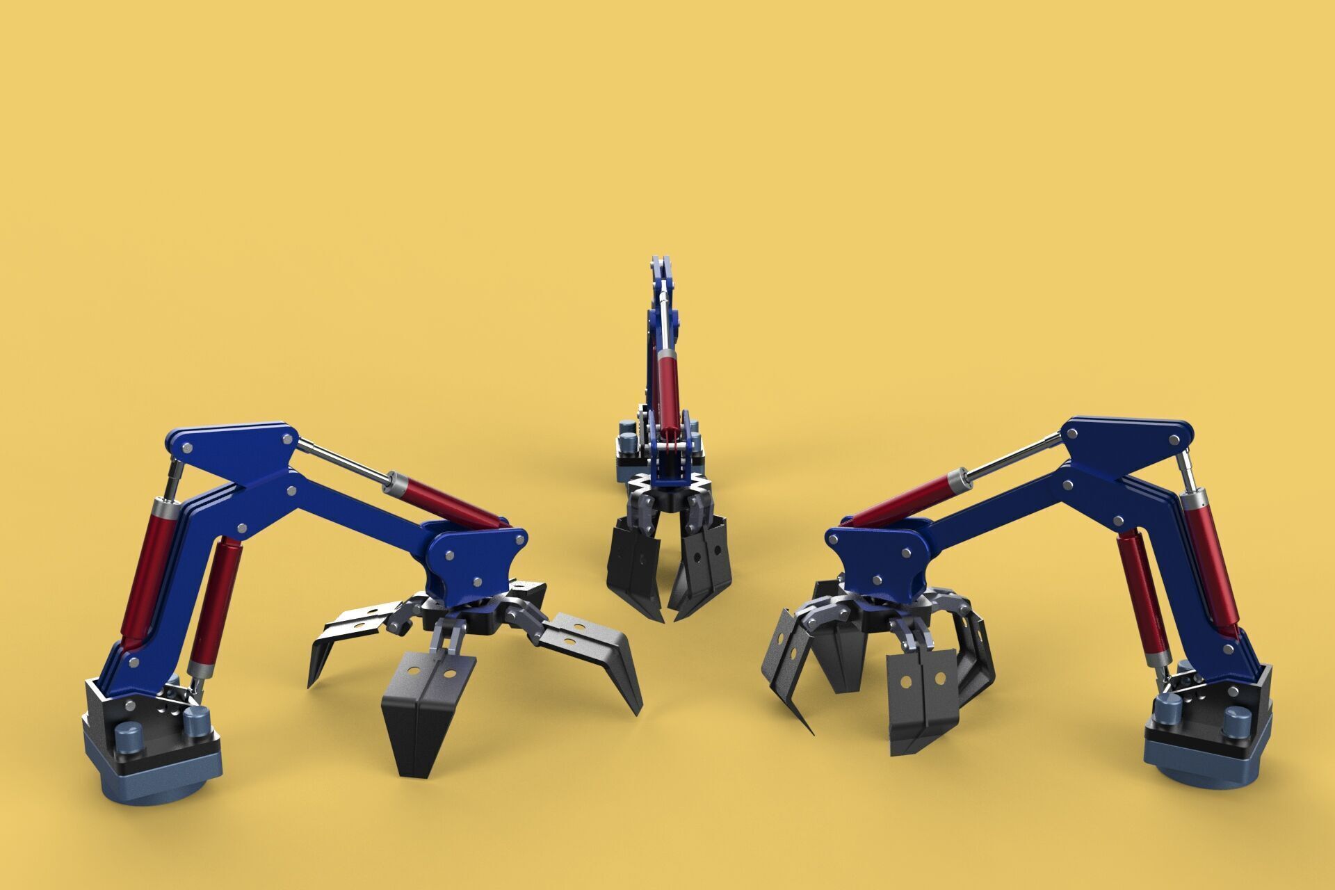 ARM THUMB GRAB BUCKET LOADER LIFTING CRANE GRABBER GRAPPLE JAW 3D model_5