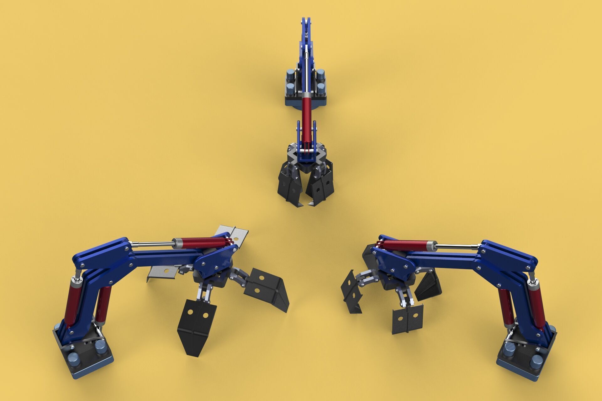 ARM THUMB GRAB BUCKET LOADER LIFTING CRANE GRABBER GRAPPLE JAW 3D model_4