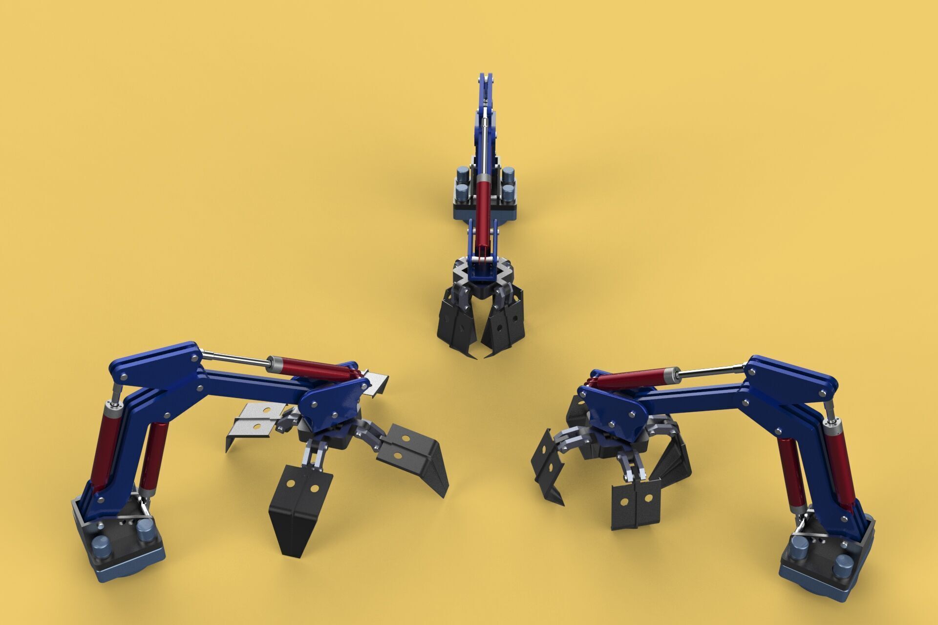 ARM THUMB GRAB BUCKET LOADER LIFTING CRANE GRABBER GRAPPLE JAW 3D model_8