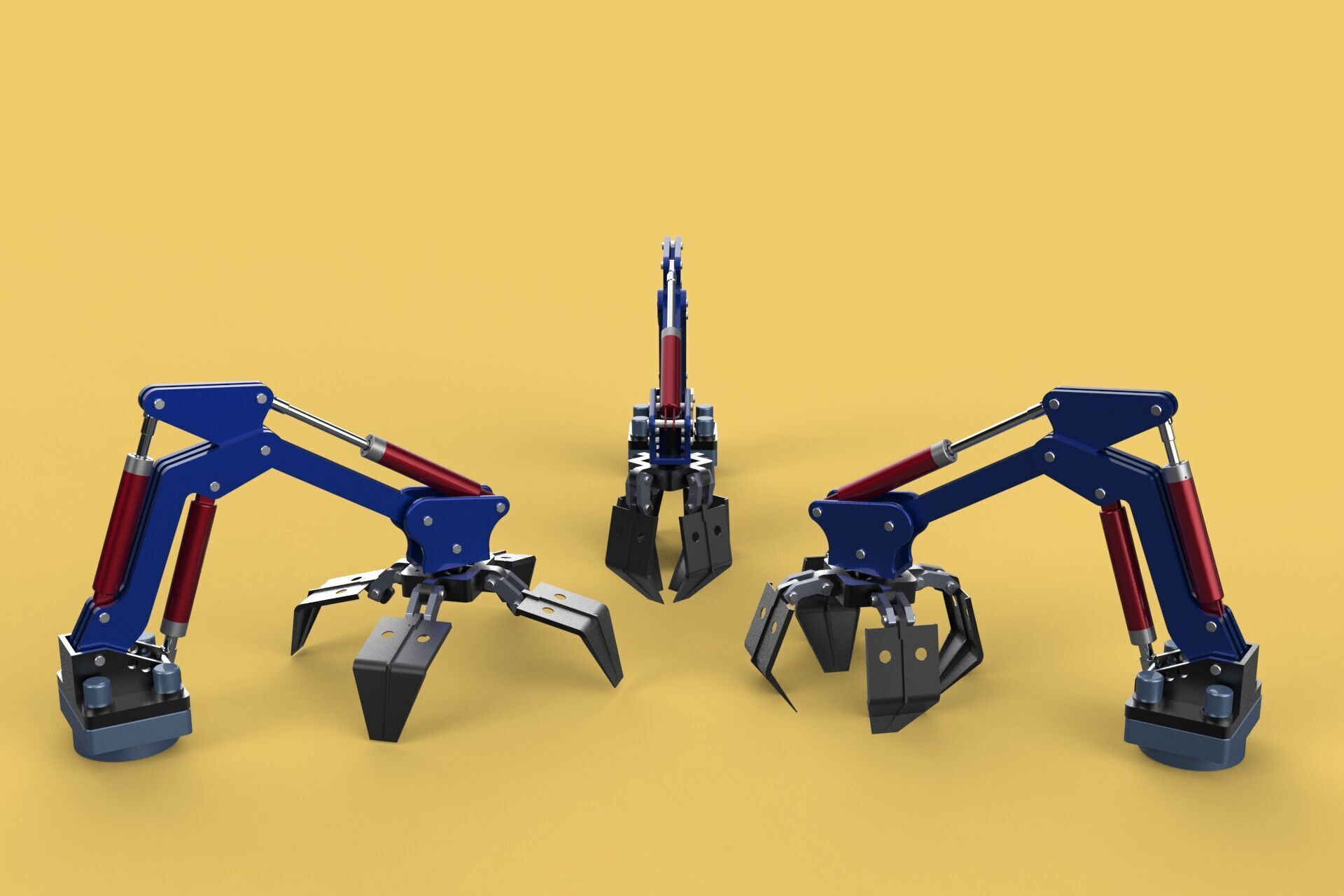 ARM THUMB GRAB BUCKET LOADER LIFTING CRANE GRABBER GRAPPLE JAW 3D model_15