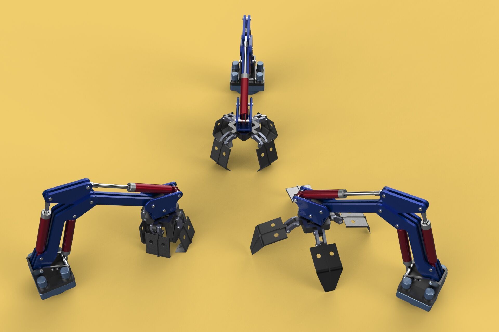 ARM THUMB GRAB BUCKET LOADER LIFTING CRANE GRABBER GRAPPLE JAW 3D model_13