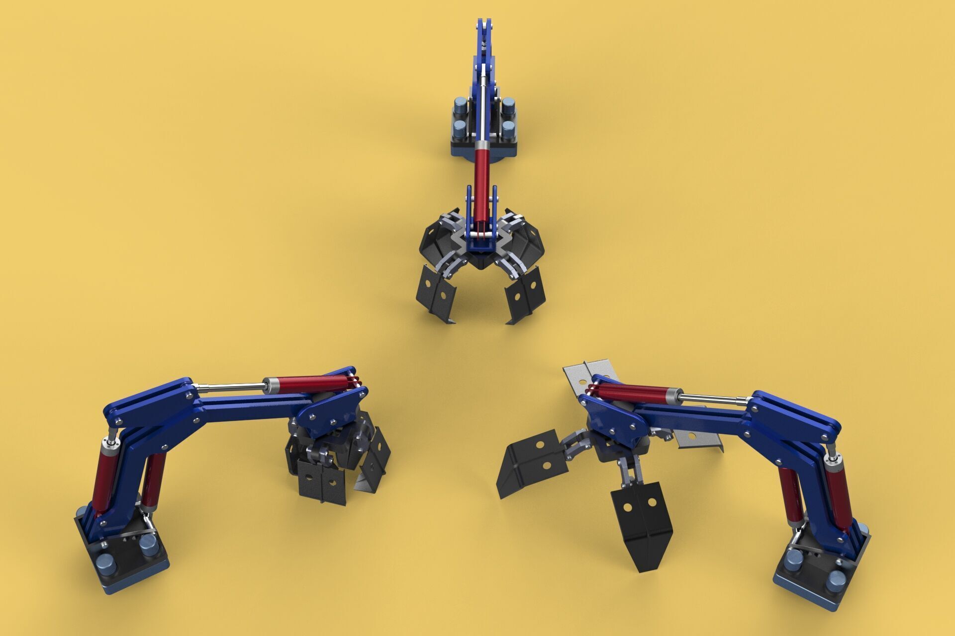 ARM THUMB GRAB BUCKET LOADER LIFTING CRANE GRABBER GRAPPLE JAW 3D model_3