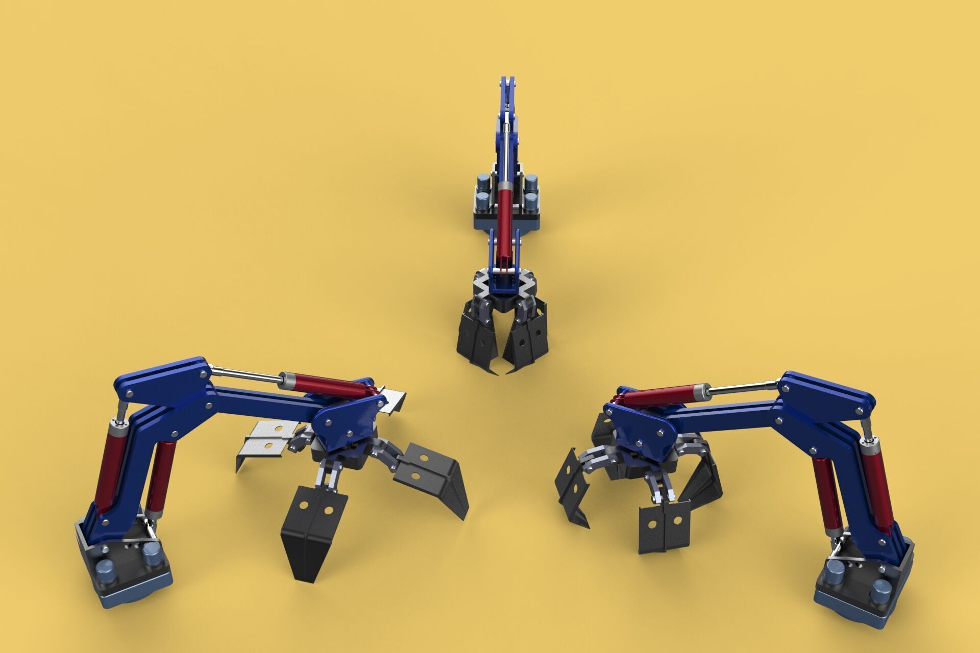 ARM THUMB GRAB BUCKET LOADER LIFTING CRANE GRABBER GRAPPLE JAW 3D model_7