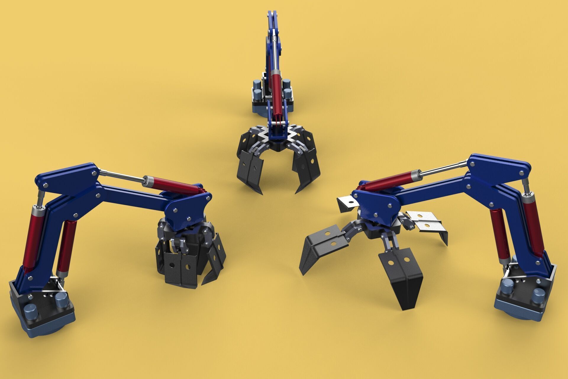 ARM THUMB GRAB BUCKET LOADER LIFTING CRANE GRABBER GRAPPLE JAW 3D model_11