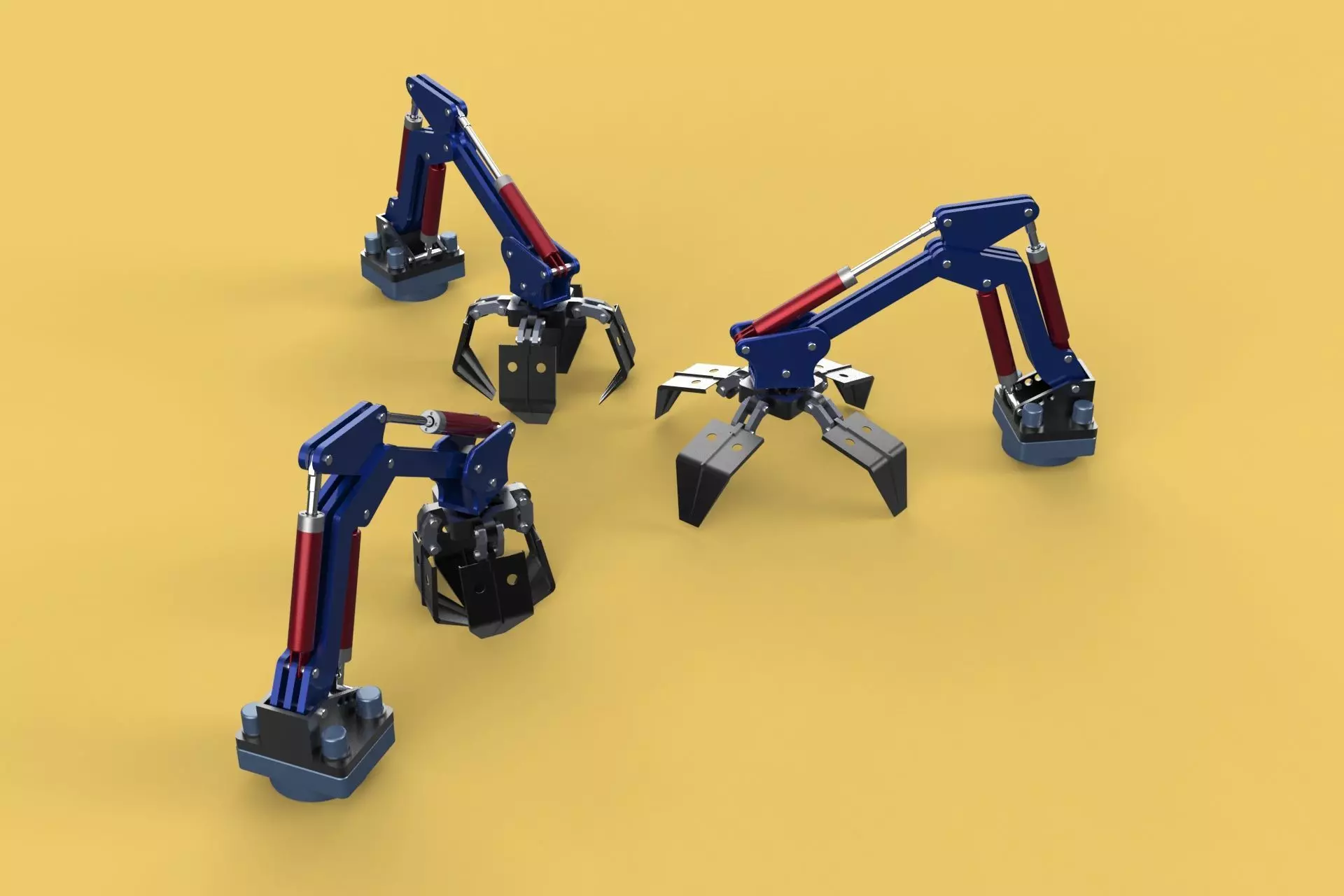 ARM THUMB GRAB BUCKET LOADER LIFTING CRANE GRABBER GRAPPLE JAW 3D model_0