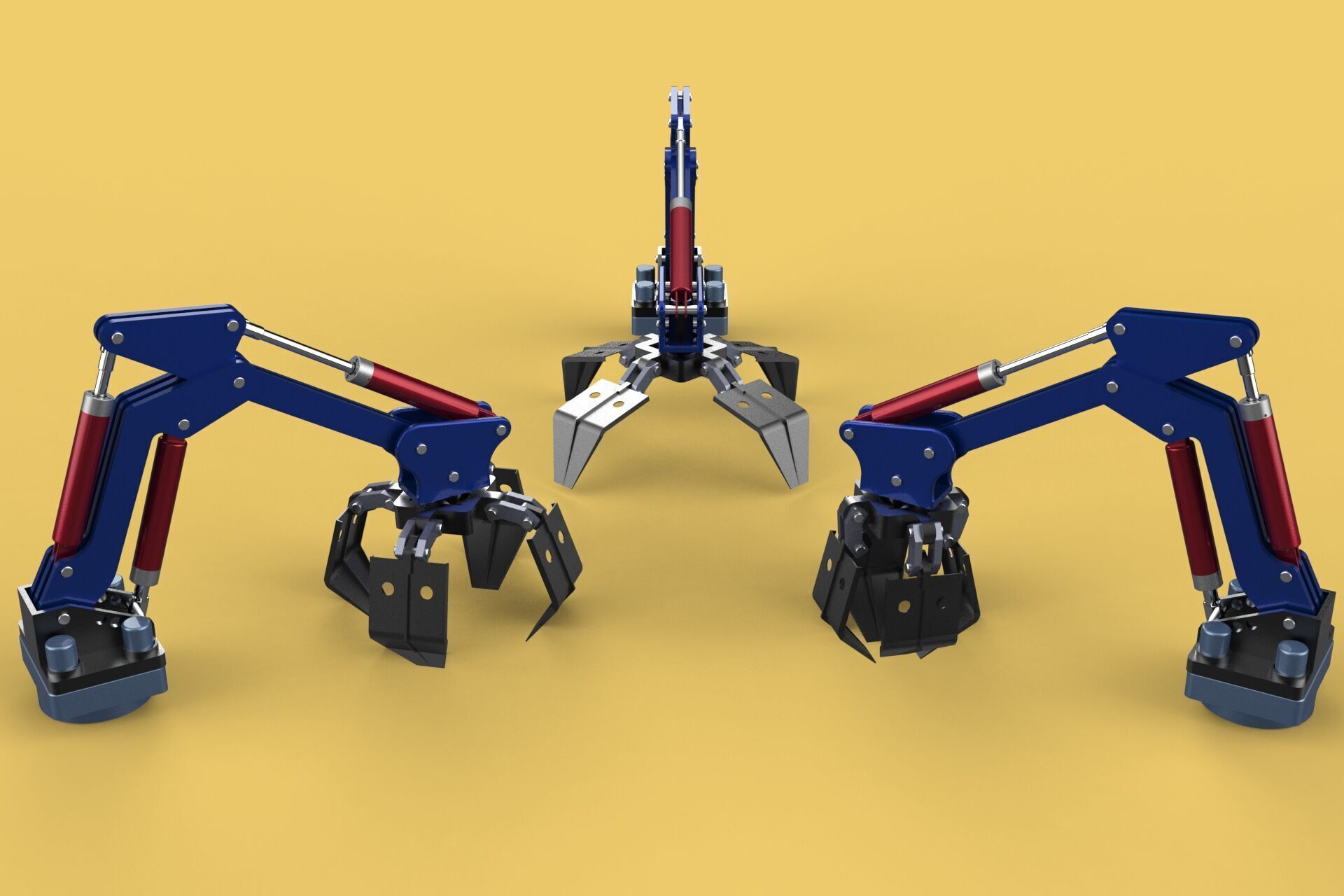 ARM THUMB GRAB BUCKET LOADER LIFTING CRANE GRABBER GRAPPLE JAW 3D model_1