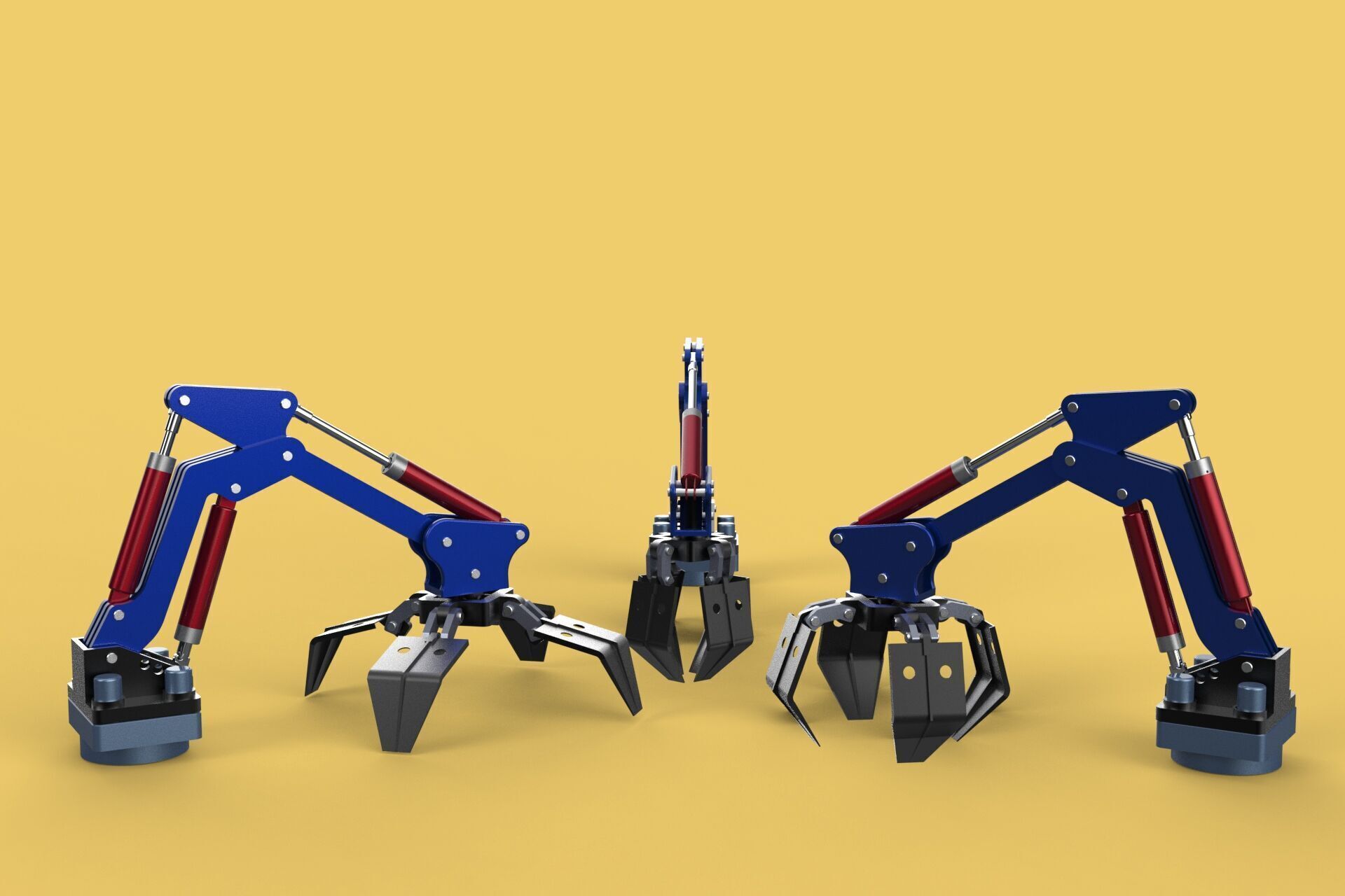 ARM THUMB GRAB BUCKET LOADER LIFTING CRANE GRABBER GRAPPLE JAW 3D model_9