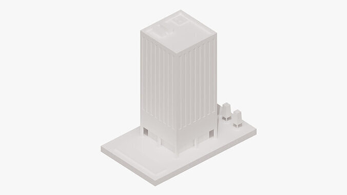 Office Building 01 Low-poly 3D model 7
